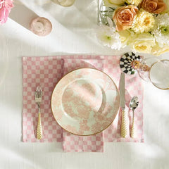 Pink Check Placemat, Set of 4