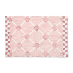 Pink Lattice & Dot Bath Rug