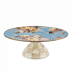 Wild Rose Brown Large Pedestal Platter