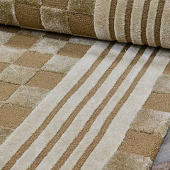 Mocha Tonal Check 2'6" x 8' Rug