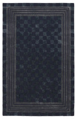 Indigo Blue Tonal Check 5' x 8' Rug