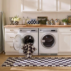 Courtly Checkered 2'6" x 8' Washable Runner