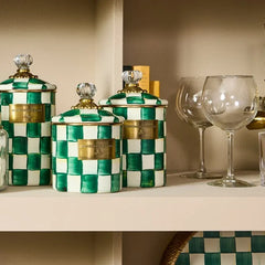 Emerald Check Medium Canister
