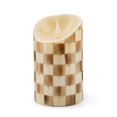 Cherry Check Flameless 5" Pillar Candle