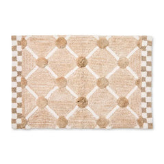 Taupe Lattice & Dot Bath Rug