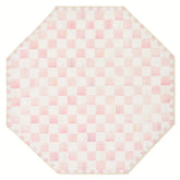 Rosy Checkered 6' Octagon Washable Rug