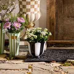 Courtly Stripe Scalloped Small Flower Pot