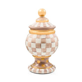 Mocha Check Ceramic Globe Canister