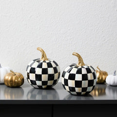 Classic Bubblegum Check Mini Pumpkin Set of 2