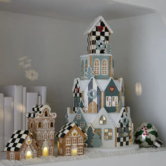 Illuminated Farmhouse Gingerbread Village