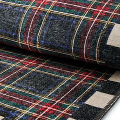 Stewart Tartan Black 2'6" x 10' Washable Runner