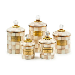Mocha Check Small Canister