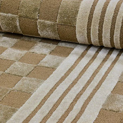 Mocha Tonal Check 6' Round Rug