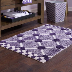 Violet Lattice & Dot Bath Rug