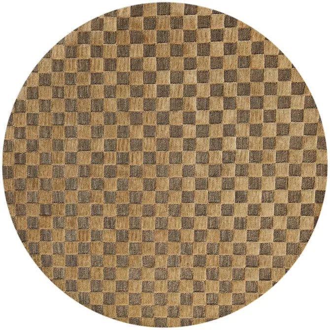 Cocoa Checkerboard 6' Round Rug