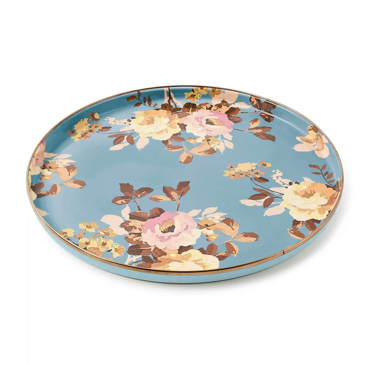 Wild Rose White Round Tray