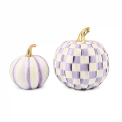 Classic Bubblegum Stripe Small & Check Medium Pumpkin Set