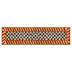Courtly Check Red & Gold 2'6" x 10' Washable Runner