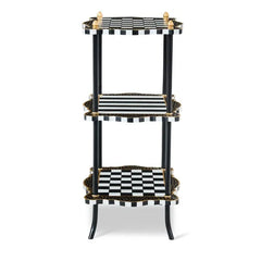Black & White Check and Stripe 3 Tier Table