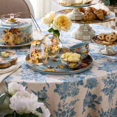 Wild Rose White Round Tray