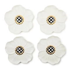 White Rabbit Ceramic Dessert Plates, Set of 4