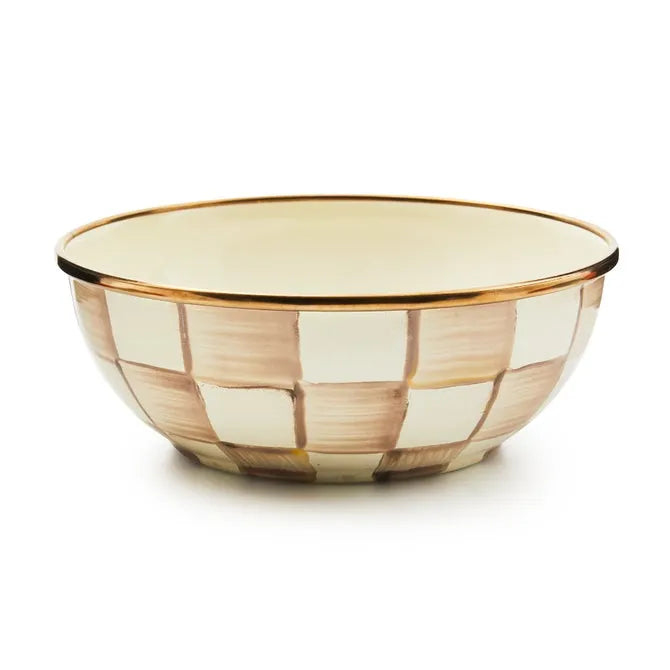 Mocha Check Everyday Bowl