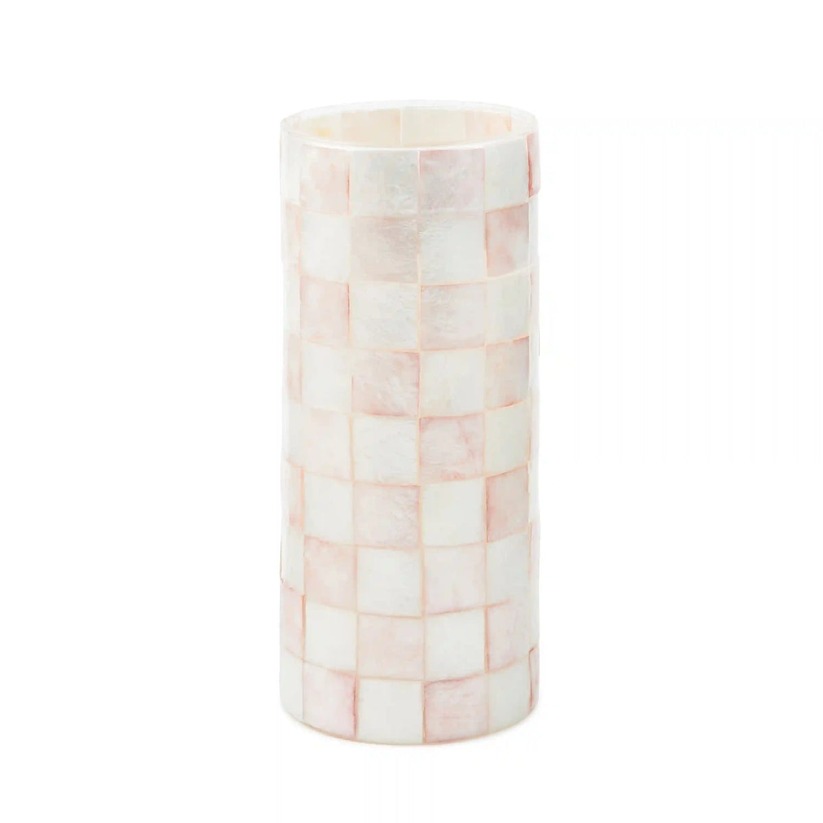 Sterling Check Capiz Small Vase