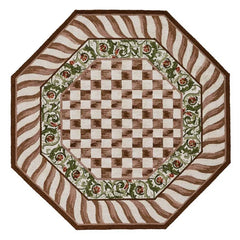 Mocha Check 6' Octagon Rug