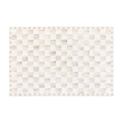 Mocha Checkered 3' x 5' Washable Rug