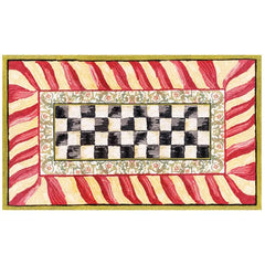 Courtly Check Red & Gold 3' x 5' Washable Rug