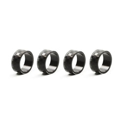 Black Check Napkin Rings, Set of 4