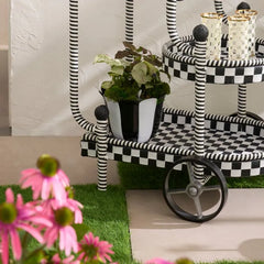 Courtly Stripe Scalloped Large Flower Pot