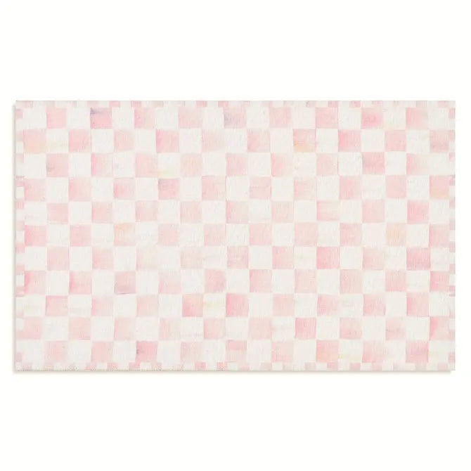 Rosy Checkered 3' x 5' Washable Rug