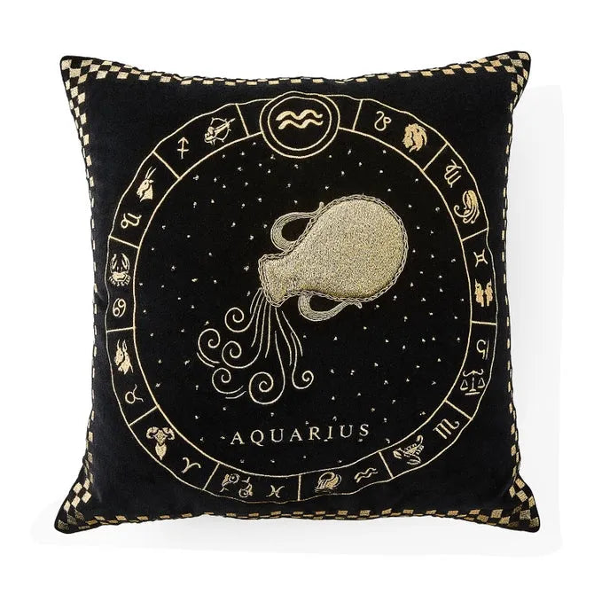 Aquarius Zodiac Throw Pillow