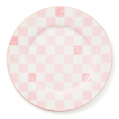 Pink Check Round Platter