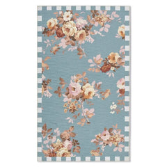 Slate Wild Rose 3' x 5' Washable Rug
