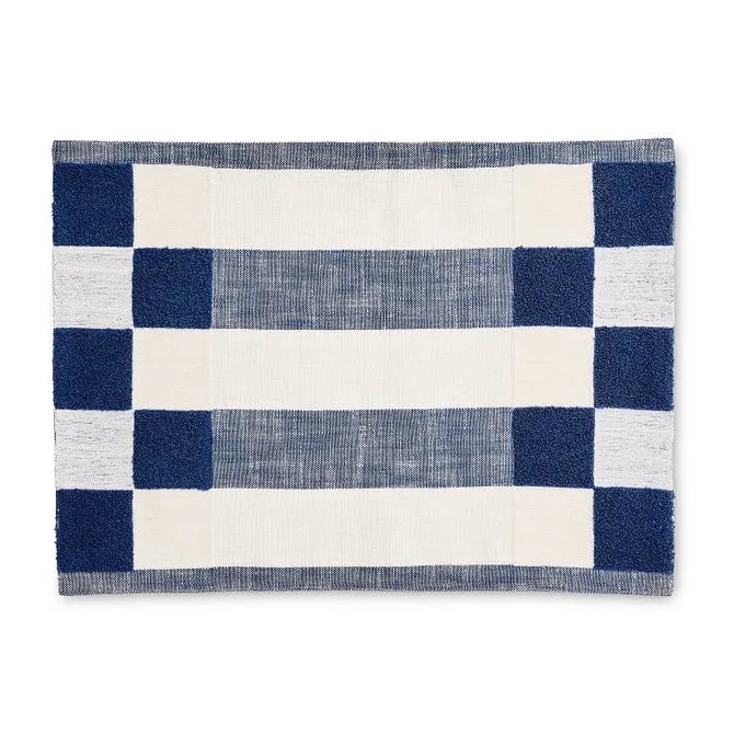 Indigo Checks and Stripes Placemats, Set of 4