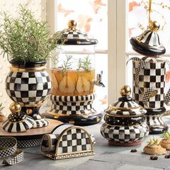 Courtly Check Ceramic Column Canister