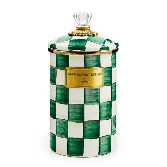 Emerald Check Large Canister