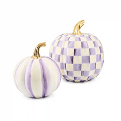 Classic Orange Stripe Small & Check Medium Pumpkin Set