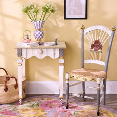 Sterling Check Flower Basket Side Chair