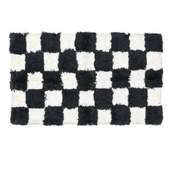 Checkerboard Black Bath Rug