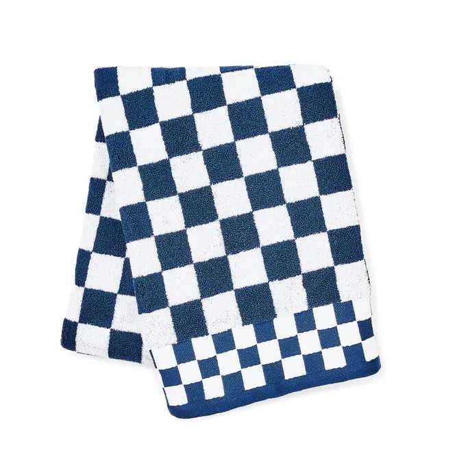 Indigo Check Bath Towel